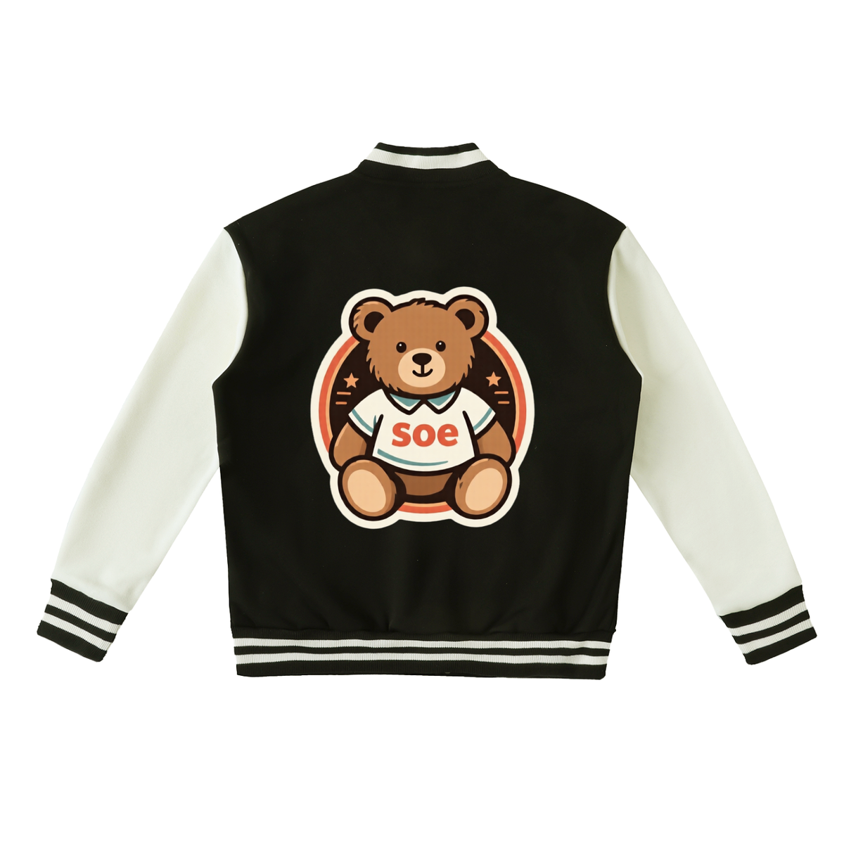 Soe bear Two-Tone Fleeced Varsity Jacket