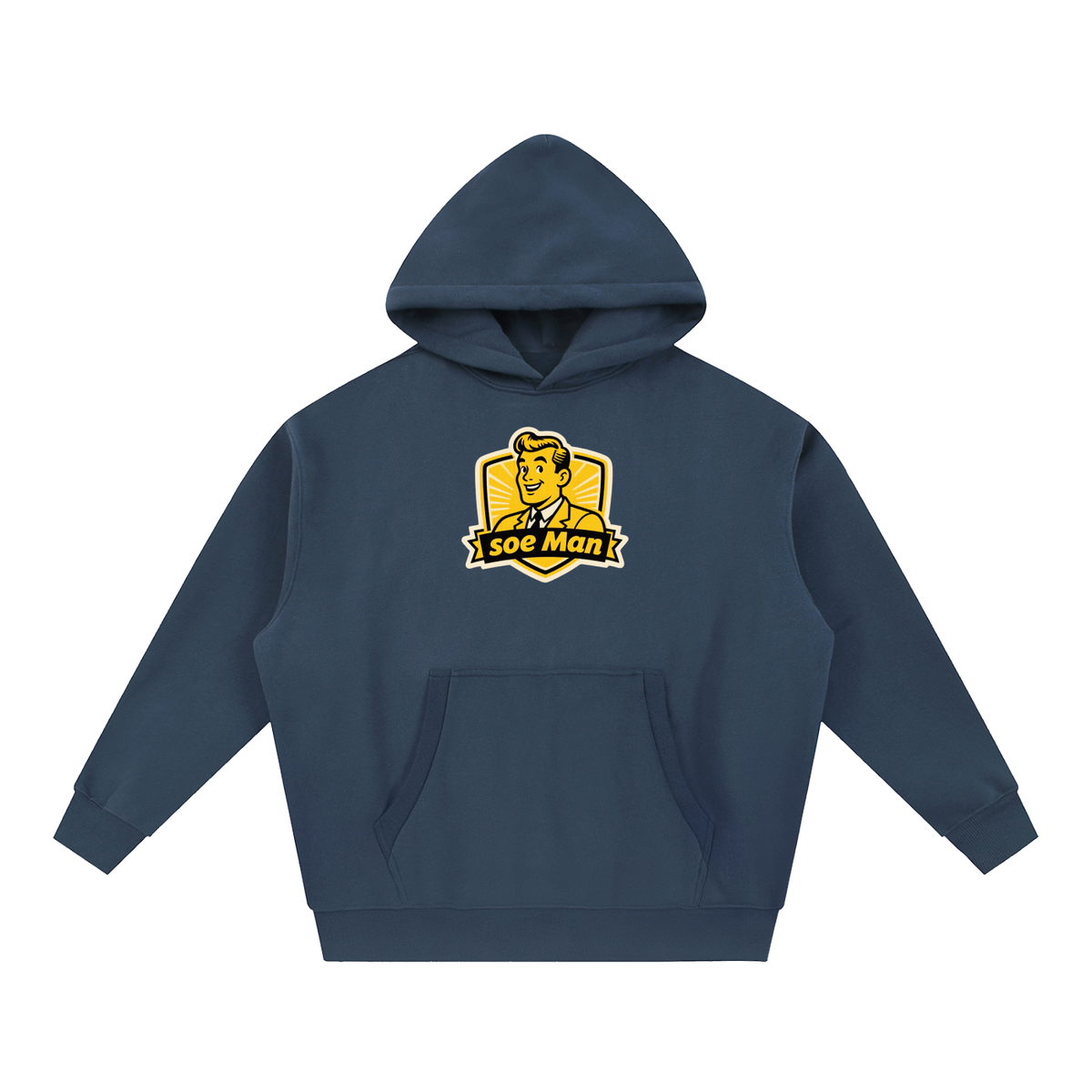 Soe man yella man Essential Oversized Boxy Fit Fleece Hoodie