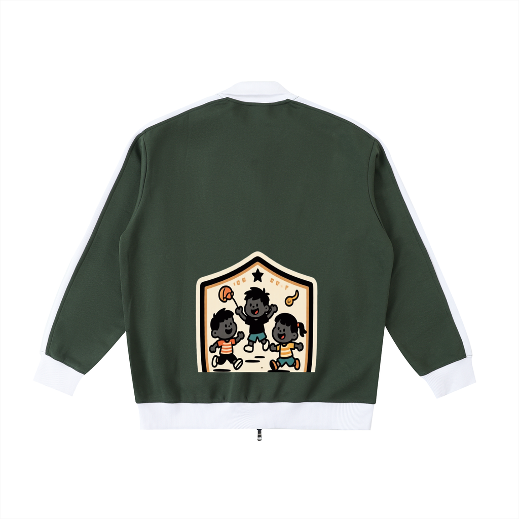 D9 Contrast Trim Stand Collar Jacket