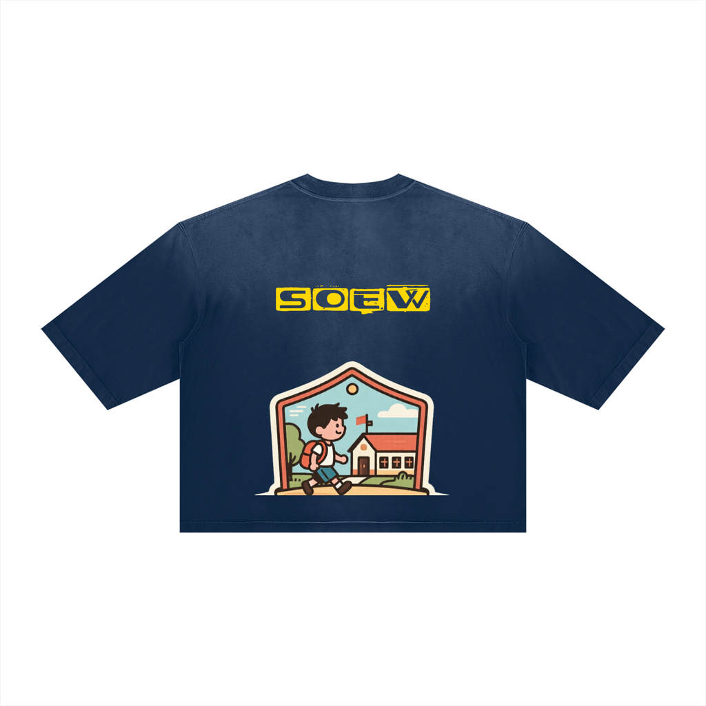 School kid Unisex Vintage Wash Sunfade Boxy T-Shirt