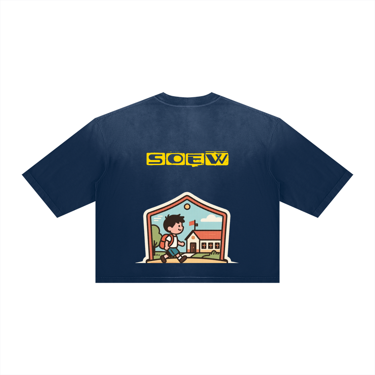 School kid Unisex Vintage Wash Sunfade Boxy T-Shirt