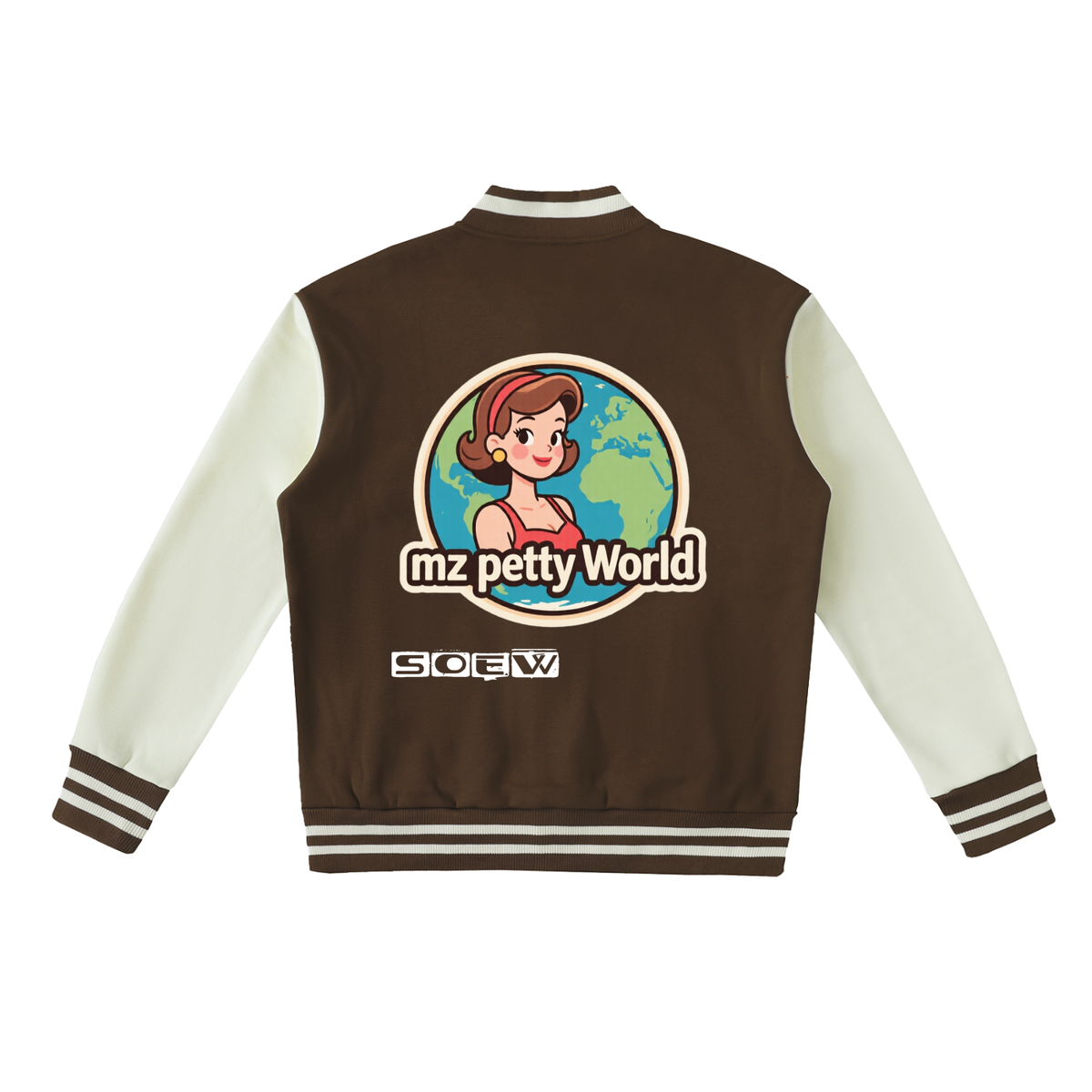 Two-Tone Fleeced Varsity Jacket