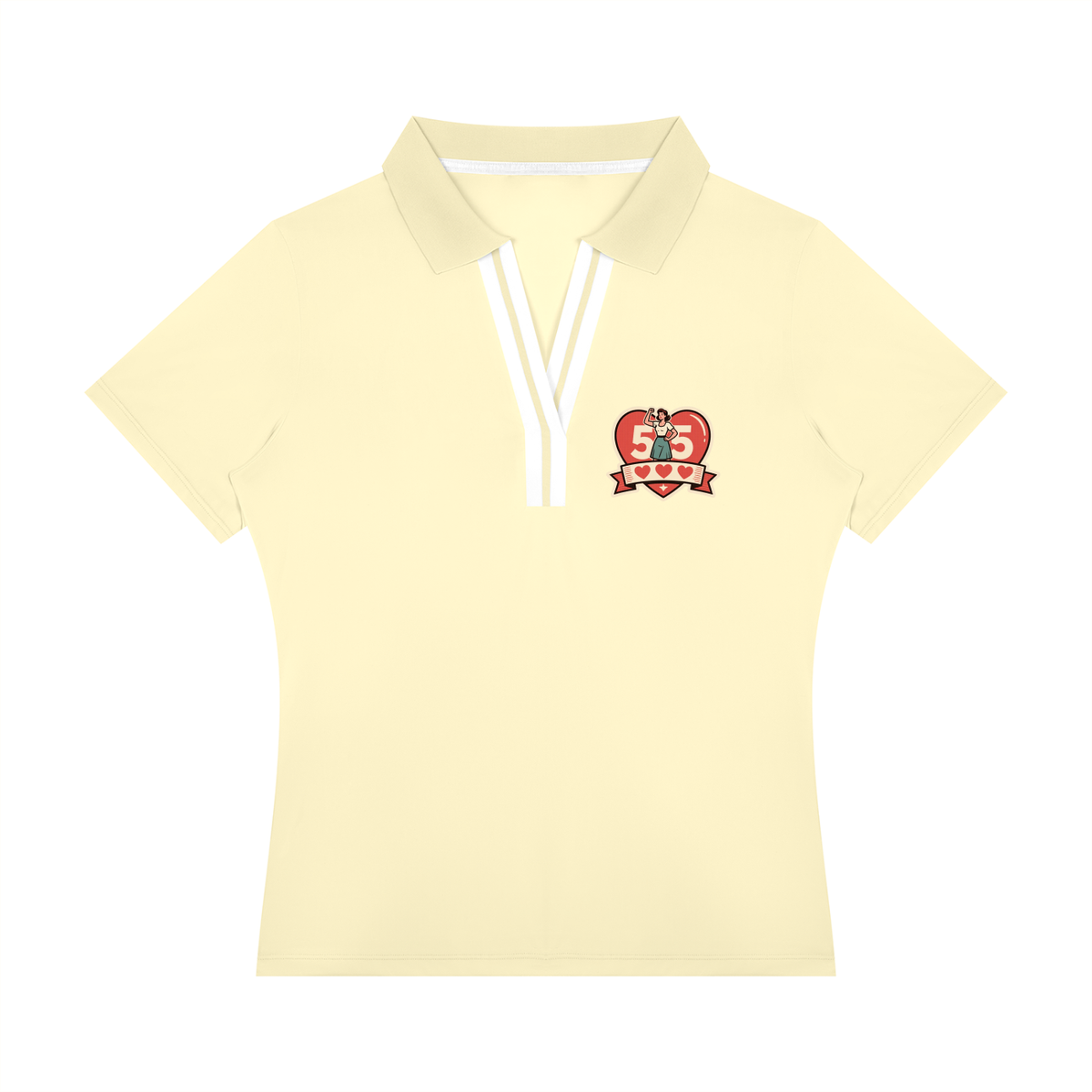 55 hearts Women’s Color Block Polo Shirt