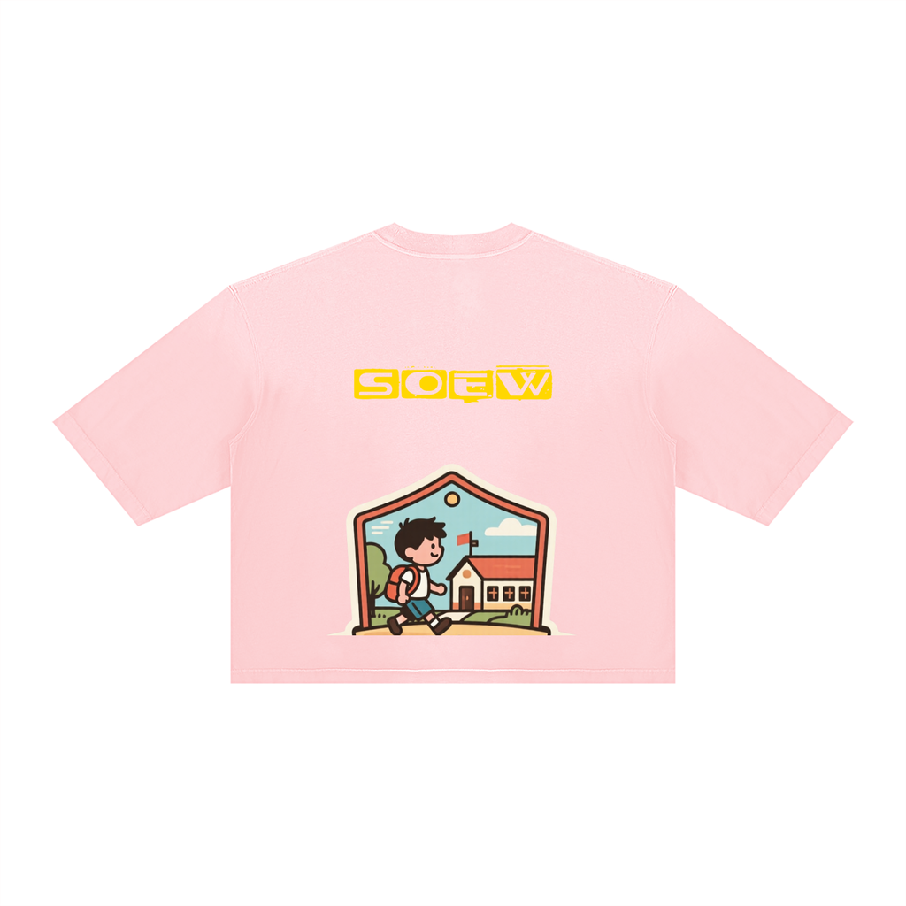 School kid Unisex Vintage Wash Sunfade Boxy T-Shirt