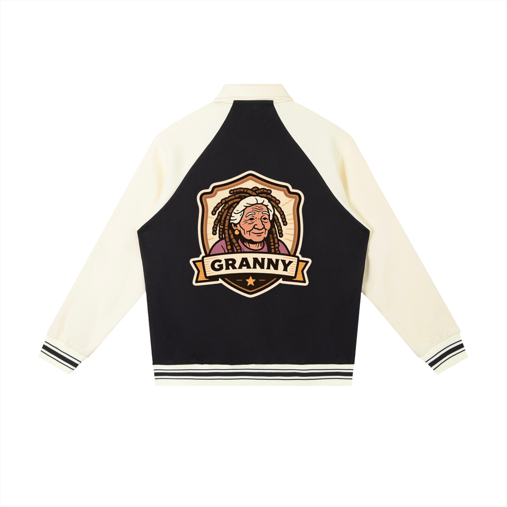 Granny baby Contrast Raglan Sleeve Baseball Jacket