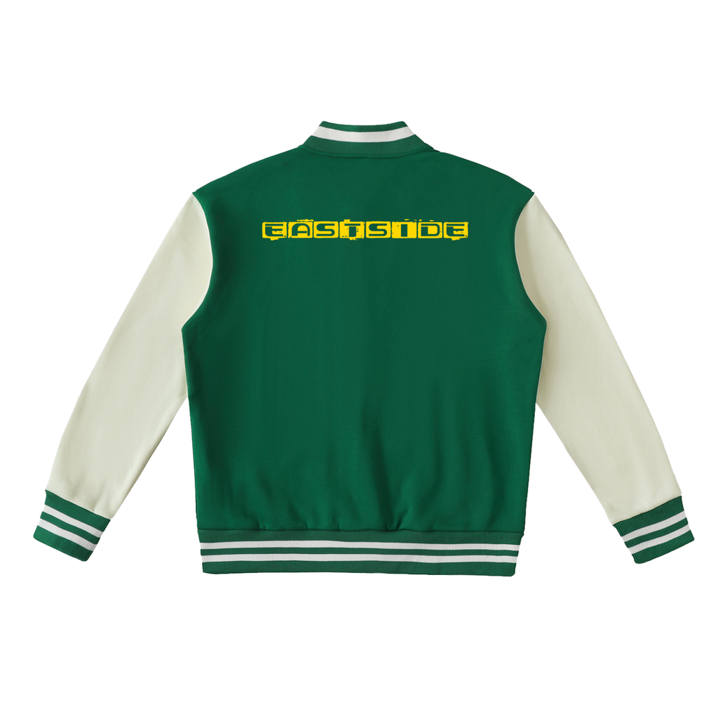 East side Two-Tone Fleeced Varsity Jacket