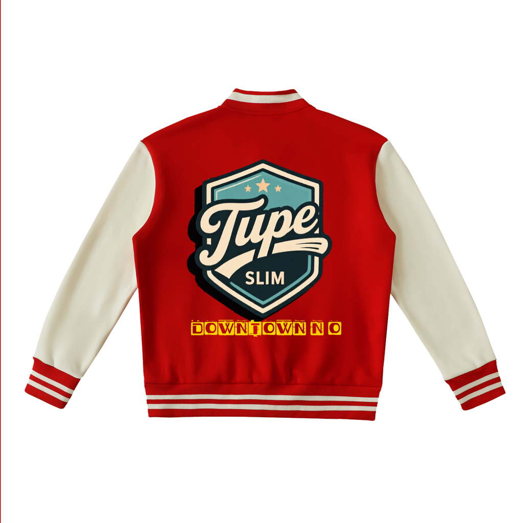 Tupe Slim Two-Tone Fleeced Varsity Jacket