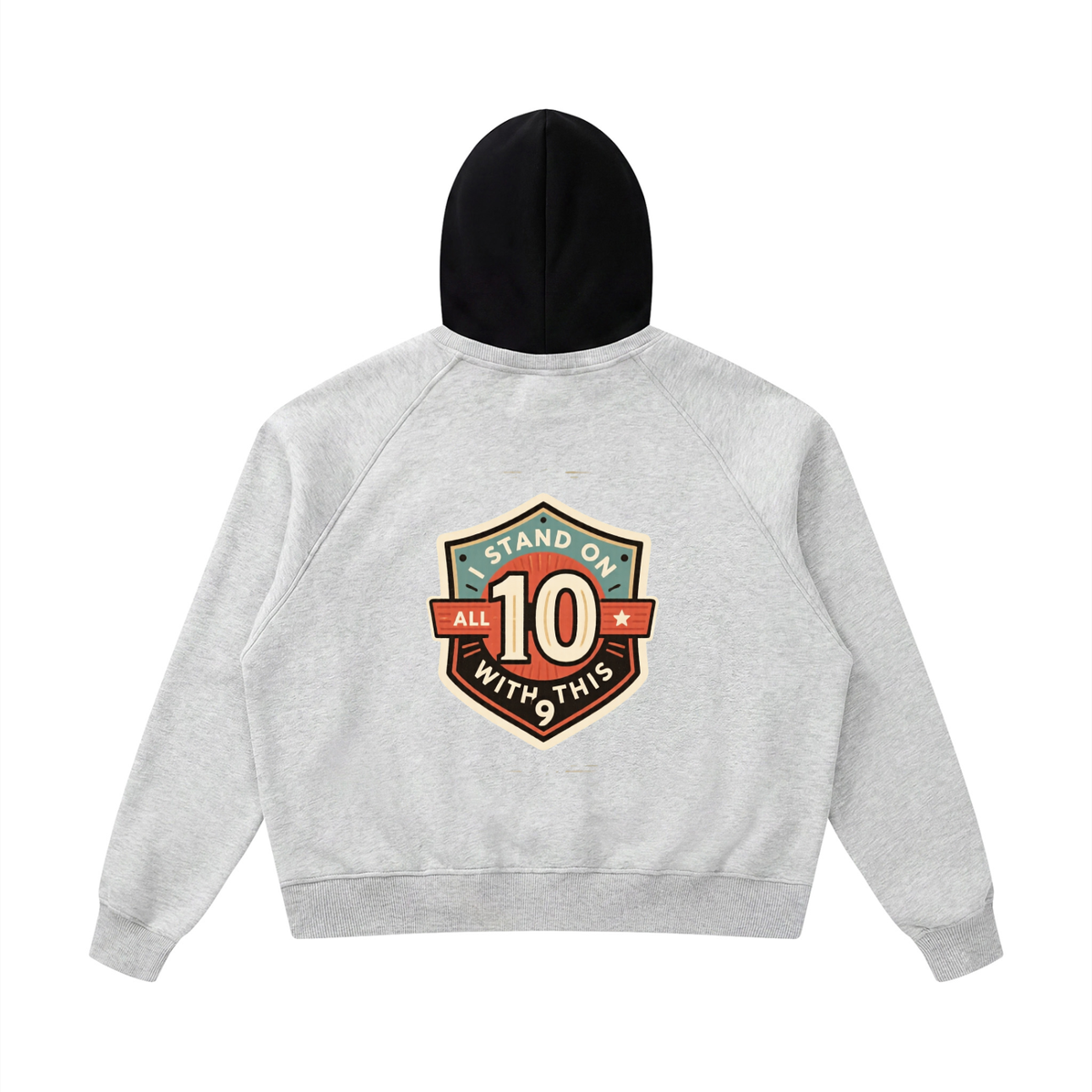Stand on 10 with this 9 Unisex Fleece Raglan Color Block Hoodie