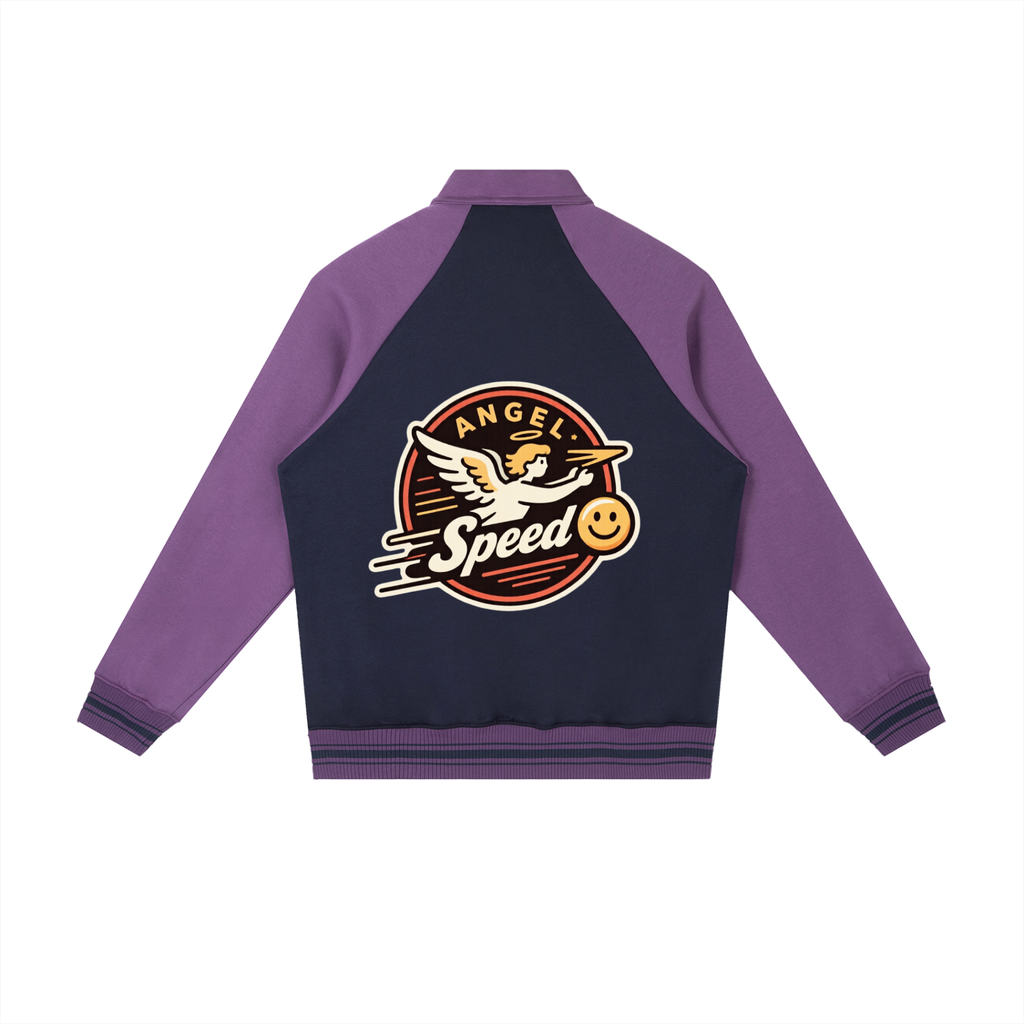 Angel speed  9/7/2026 <Raglan Sleeve Baseball Jacket