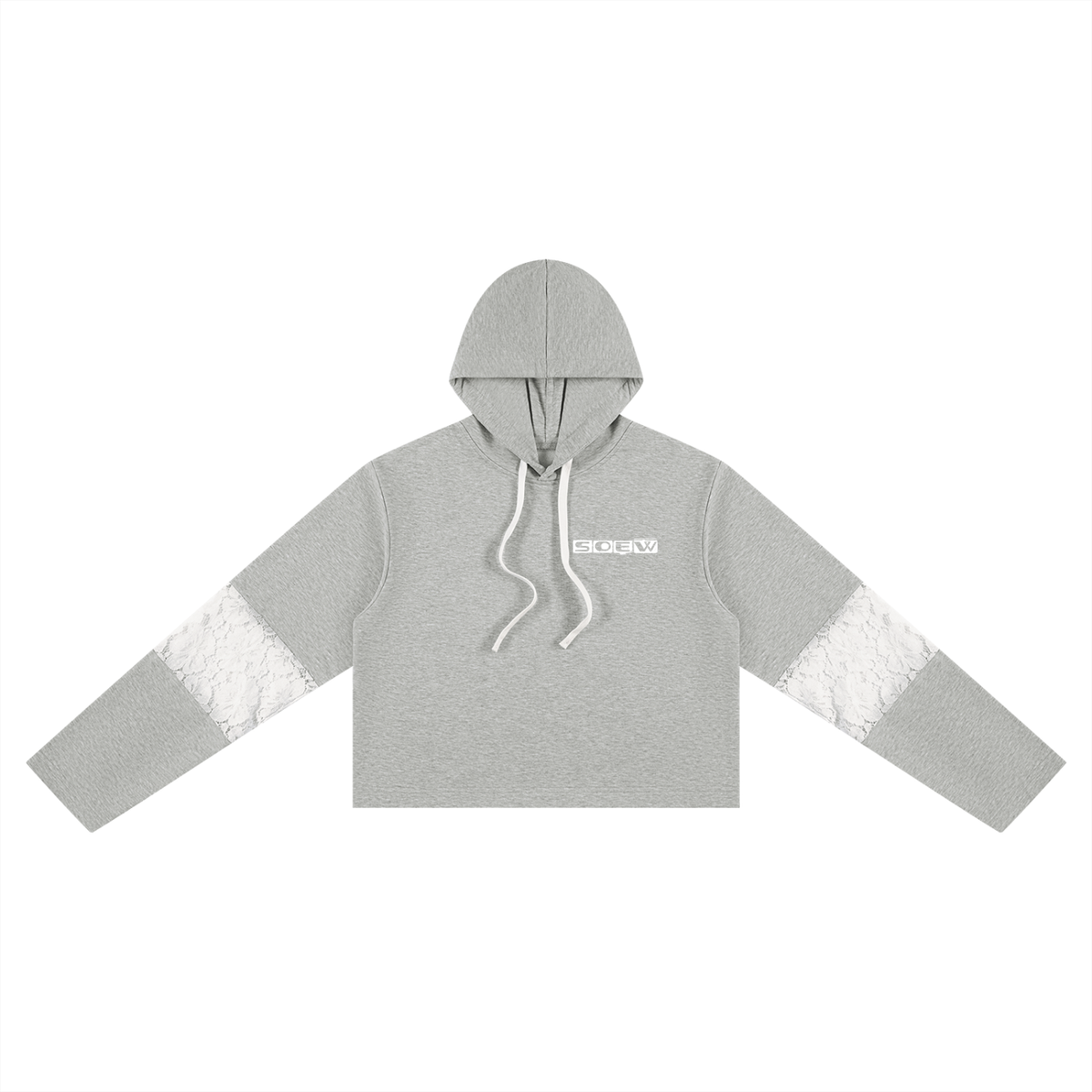 Truly tre Women’s Cropped Lace-Panel Hoodie
