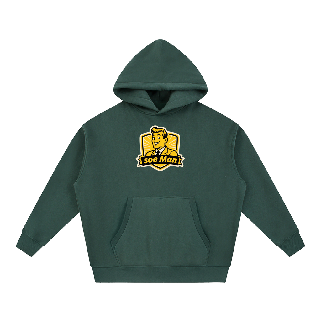 Soe man yella man Essential Oversized Boxy Fit Fleece Hoodie
