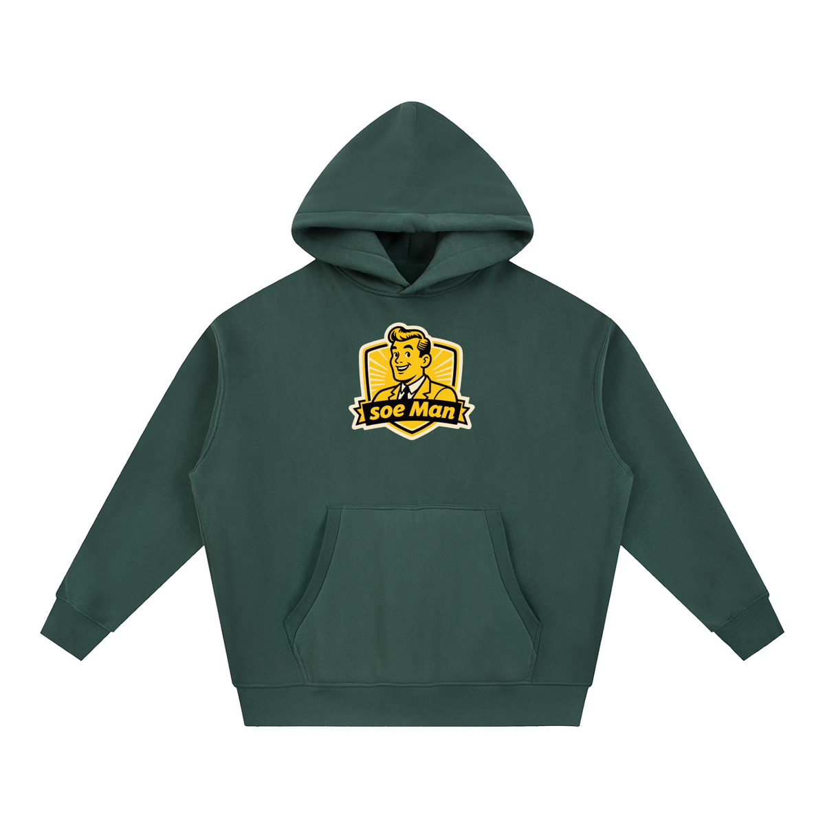 Soe man yella man Essential Oversized Boxy Fit Fleece Hoodie