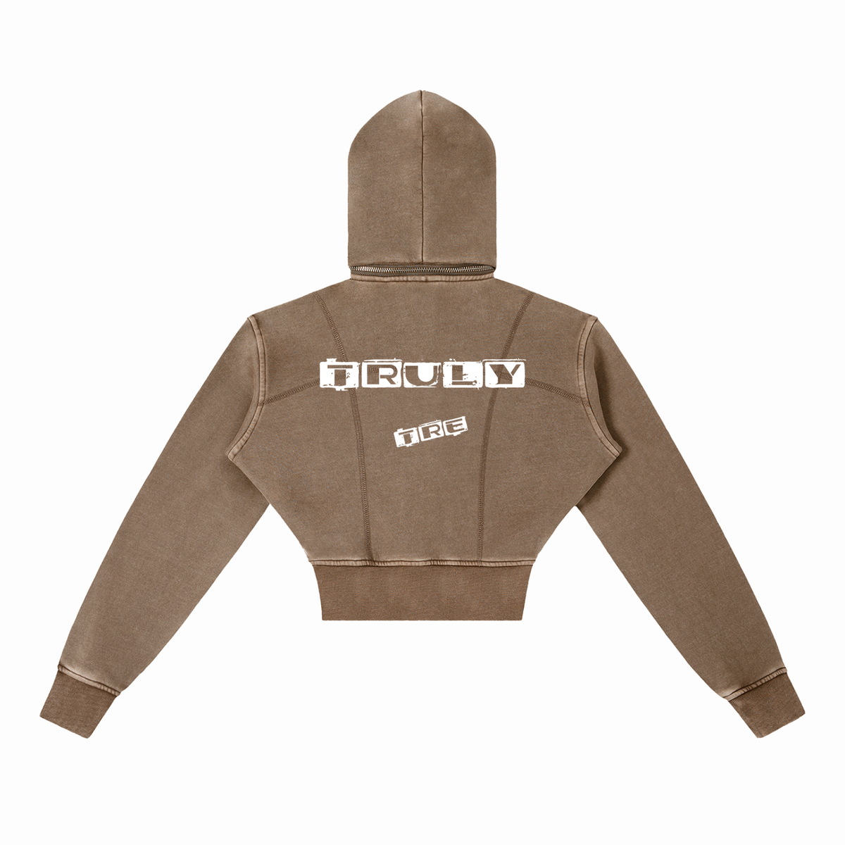 Truly tre Vintage Washed Cropped Fleece Hoodie