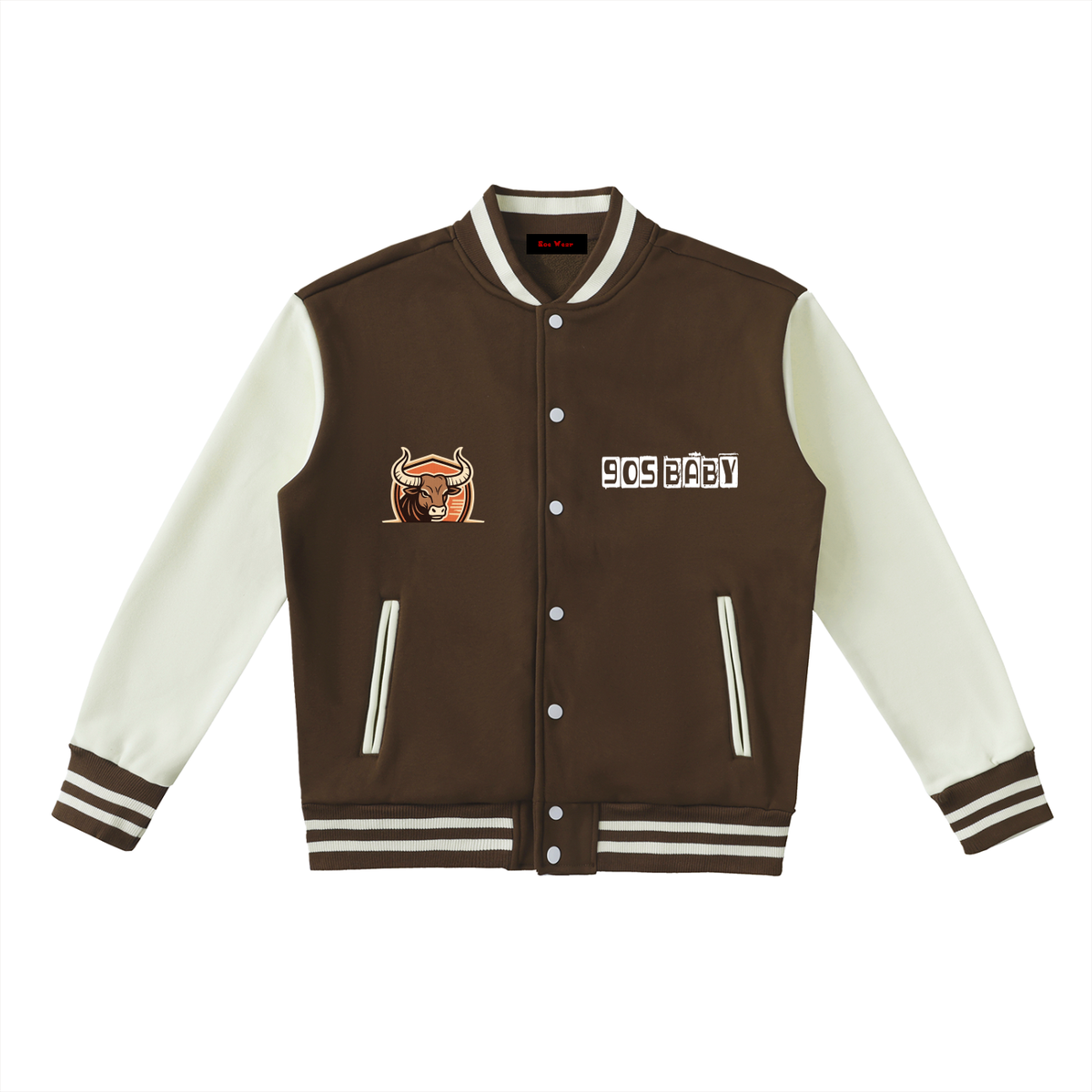 Dra day Two-Tone Fleeced Varsity Jacket