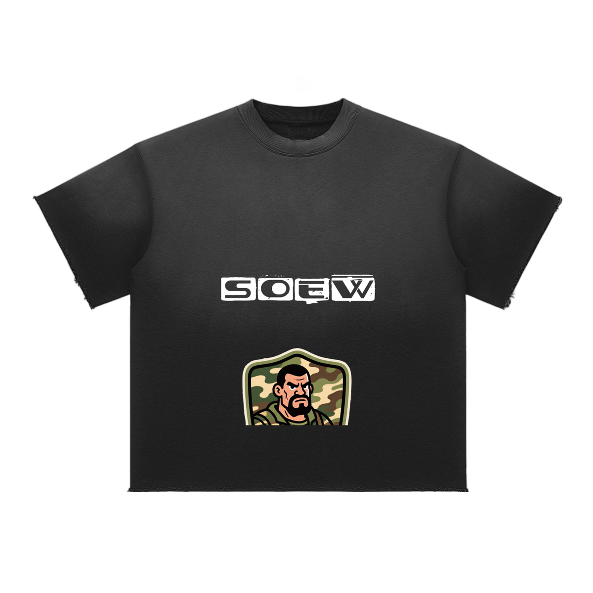 Soe man Sun Fade Raw Edge T-Shirt
