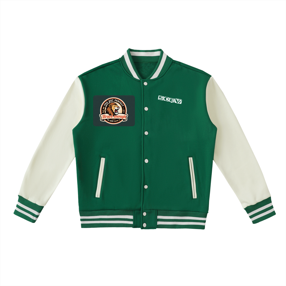 Leo Two-Tone Fleeced Varsity Jacket