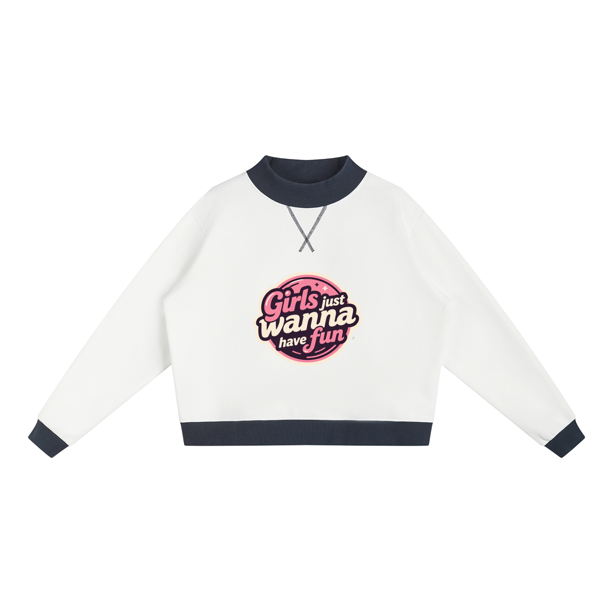 Gjwhf Women’s Mock Neck Crewneck Sweatshirt