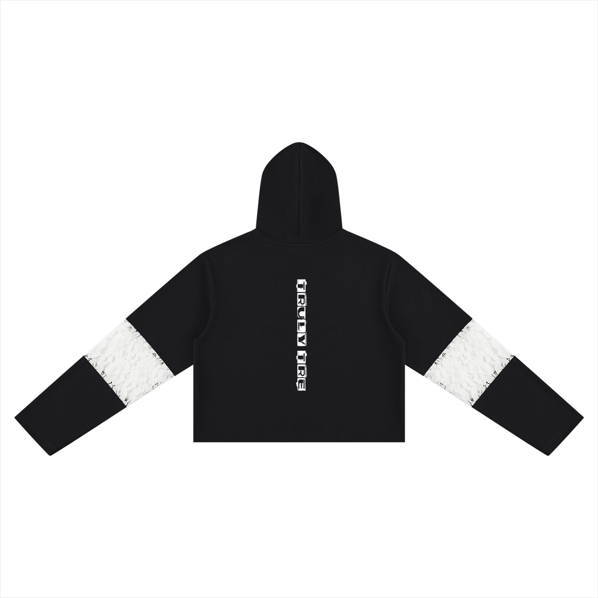 Truly tre Women’s Cropped Lace-Panel Hoodie