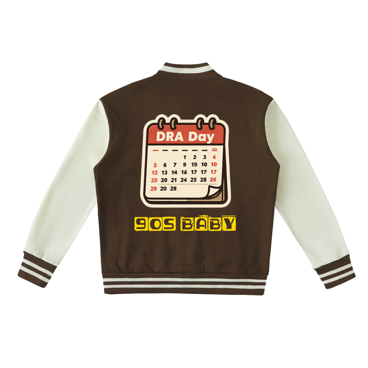Dra day Two-Tone Fleeced Varsity Jacket