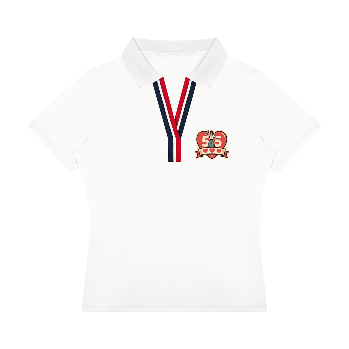 55 hearts Women’s Color Block Polo Shirt