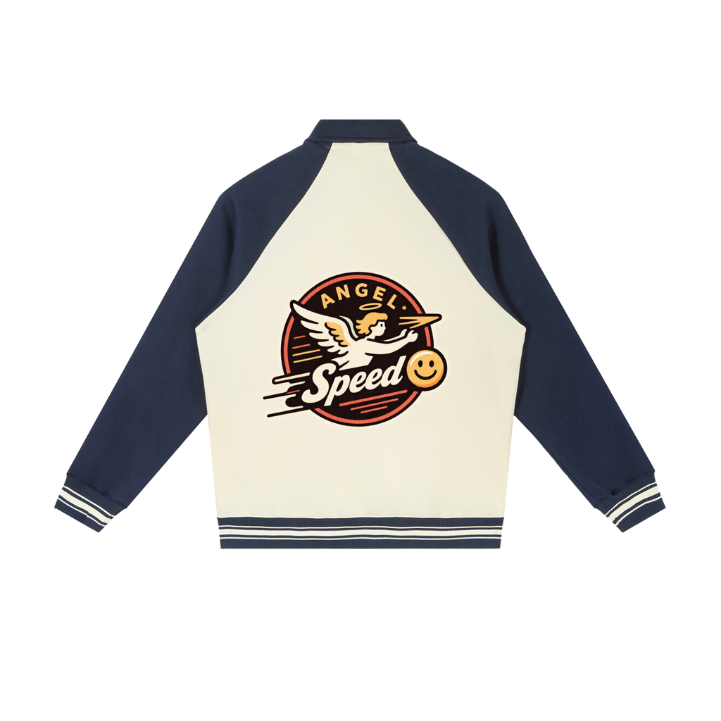 Angel speed  9/7/2026 <Raglan Sleeve Baseball Jacket