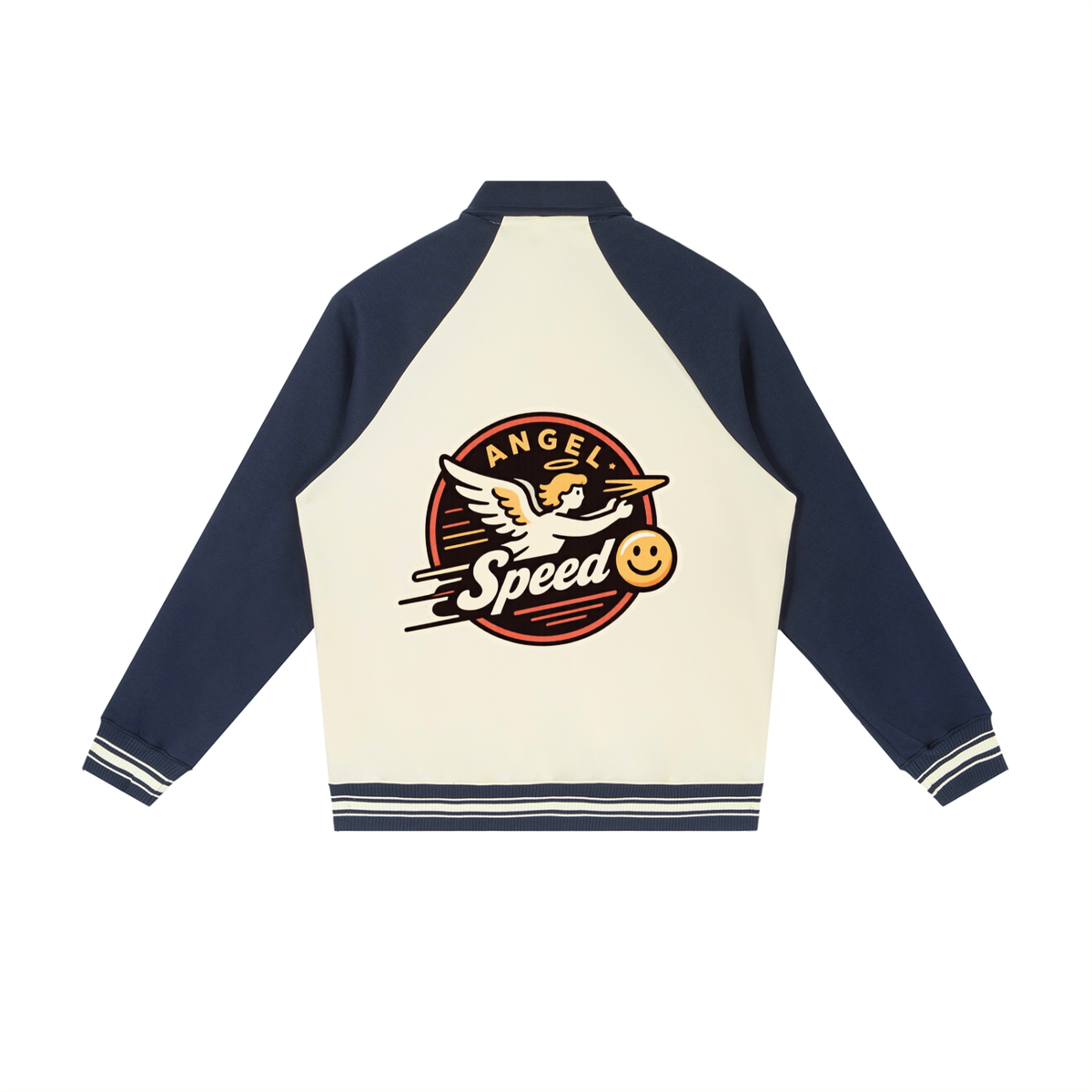 Angel speed  9/7/2026 <Raglan Sleeve Baseball Jacket