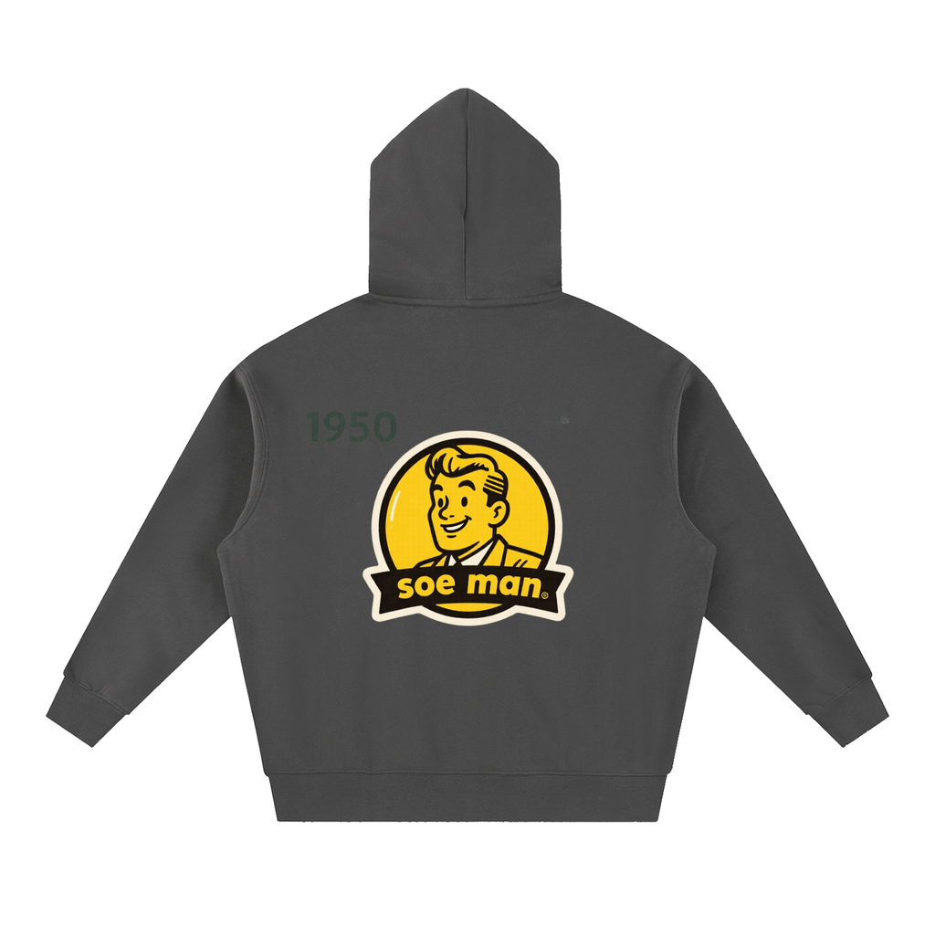 Soe man yella man Essential Oversized Boxy Fit Fleece Hoodie