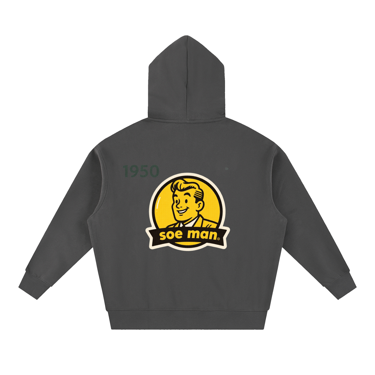 Soe man yella man Essential Oversized Boxy Fit Fleece Hoodie