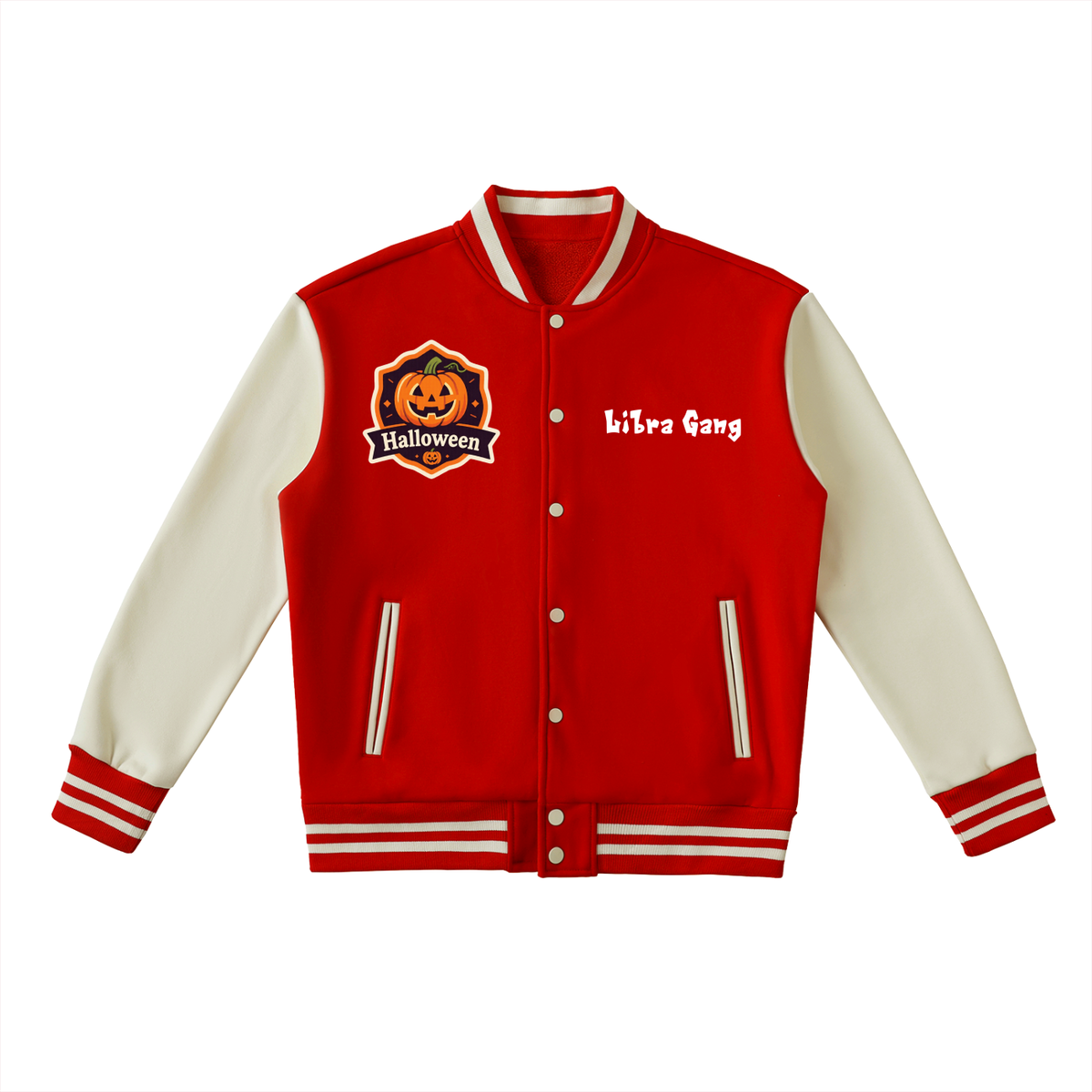 Libra Halloween edition Two-Tone Fleeced Varsity Jacket
