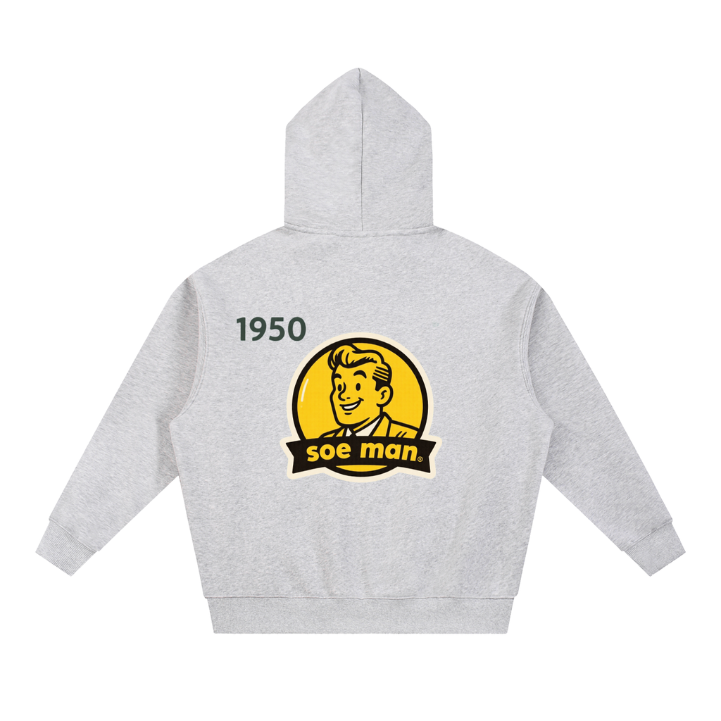 Soe man yella man Essential Oversized Boxy Fit Fleece Hoodie