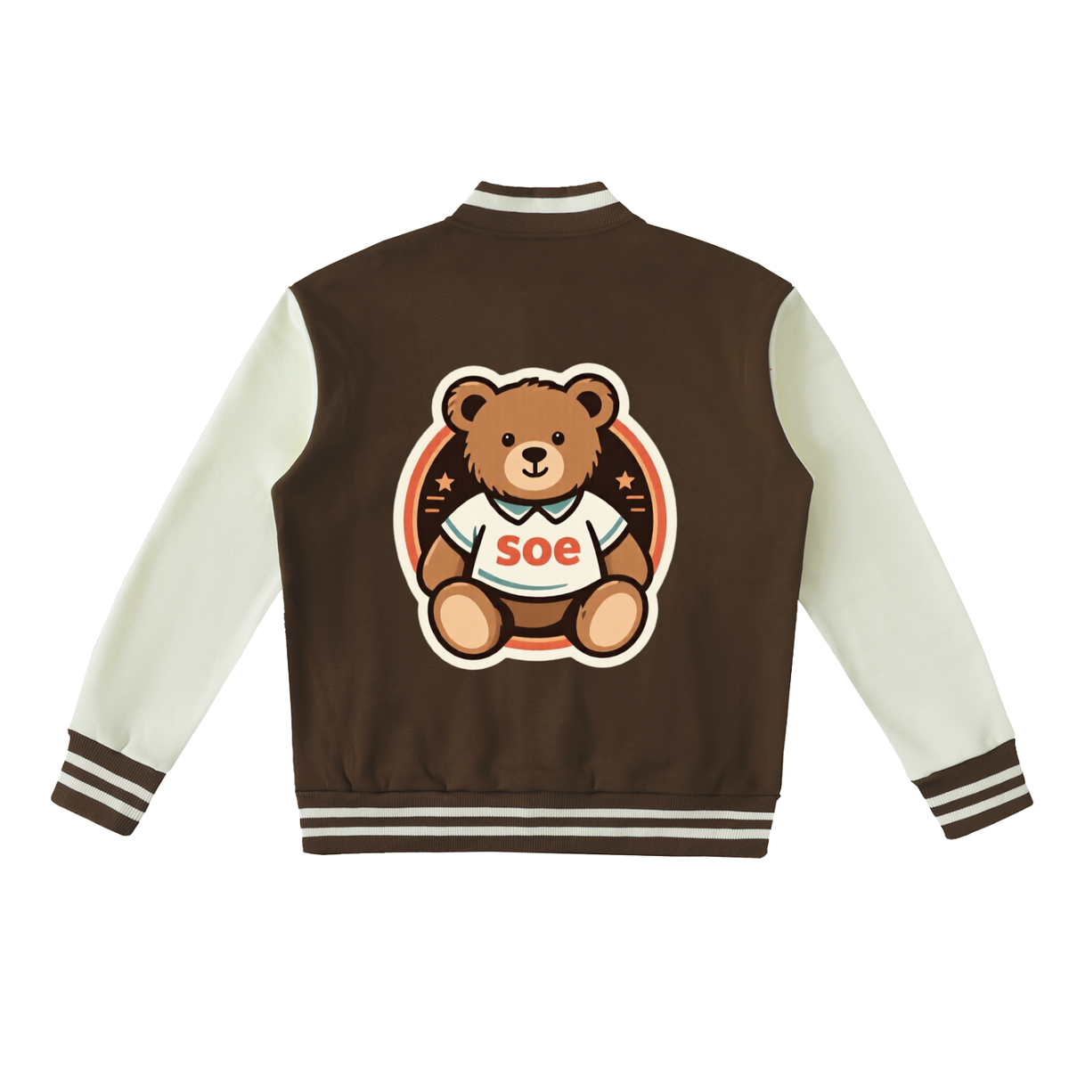 Soe bear Two-Tone Fleeced Varsity Jacket