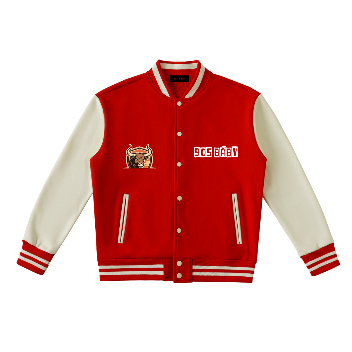 Dra day Two-Tone Fleeced Varsity Jacket