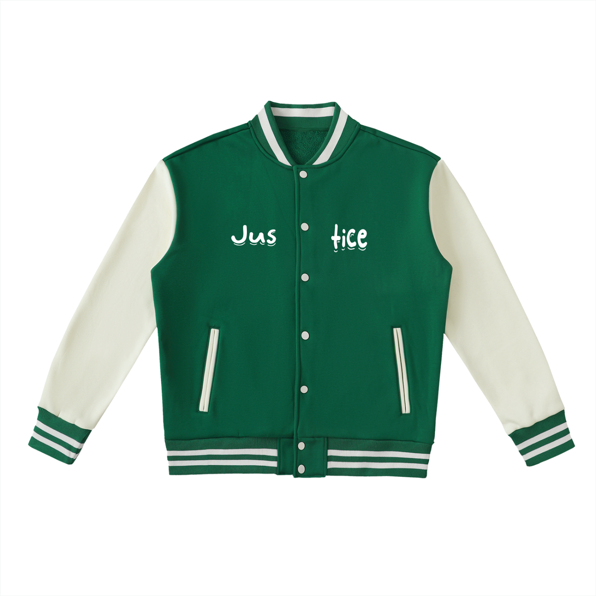 Justice Two-Tone Fleeced Varsity Jacket
