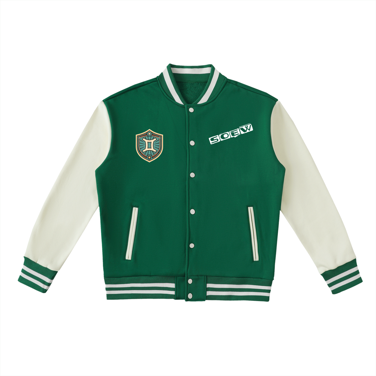 Gemini Two-Tone Fleeced Varsity Jacket